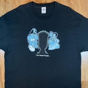 Y2K 2001 Simpsons I See Dumb People… The Sixth Sense Reference Tee Size XXL Bart